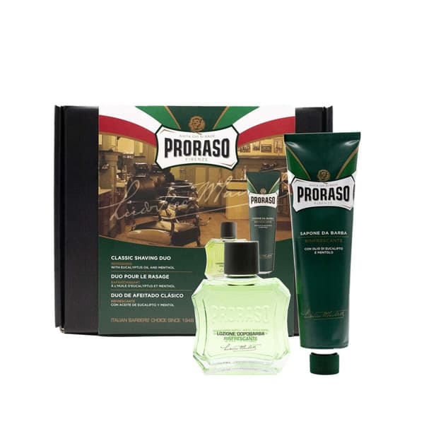Sæt til barbering Proraso Afeitado Clásico Rinfrescante Lote Forfriskende 2 Dele