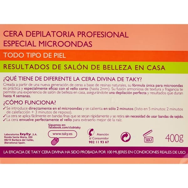 Cera Depilatória Corporal Sensaciones Taky (400 g)