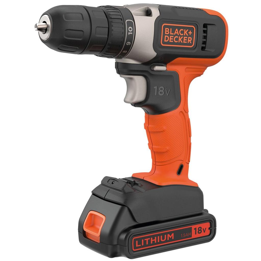 Black & Decker BCD001C1-QW Bor-/skrutrekker med 18V Lithium-ion 1,5AH