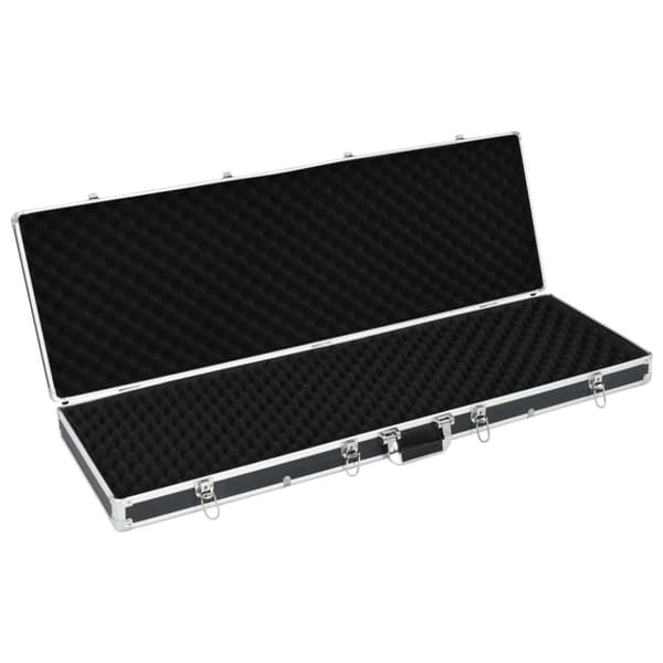The Living Store våbenkasse 118 x 38 x 12 cm aluminium sort -  Kufferter til skydevåben