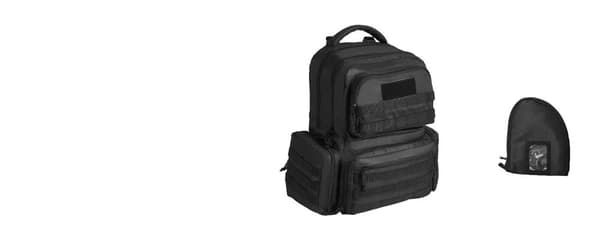 Vevor Taktisk Rygsæk til Skydning, 6 Pistol Kapacitet, 10 Magasin Opbevaring,Sort 42x23x48CM