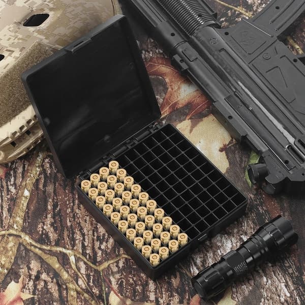 AMMO-BOX 9mm SVART SÄKER PISTOL 50 platser