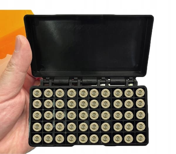 AMMO-BOX 9mm SVART SÄKER PISTOL 50 platser