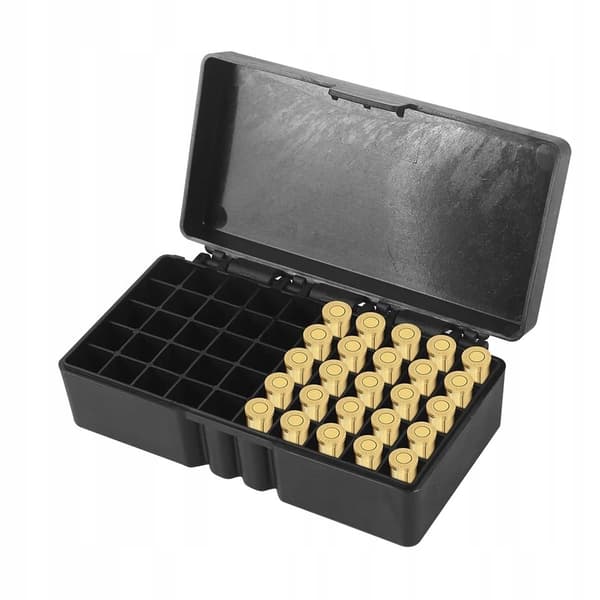 AMMO-BOX 9mm SVART SÄKER PISTOL 50 platser