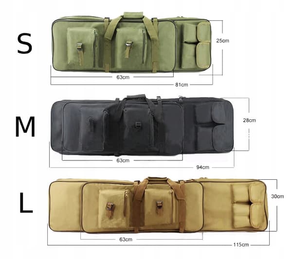 Dæksel ETUI TASK Rygsæk VÅBEN RIFL AMMUNITION Luftgevær SORT 115cm