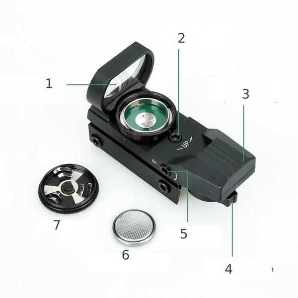 KOLLIMAATTORI Picatinny 20 mm tähtäinpisteet ASG Metsästysammunta 4 kuviota