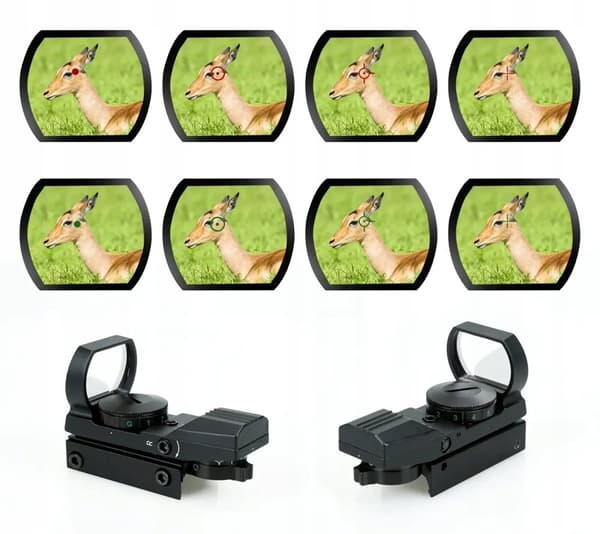 KOLLIMAATTORI Picatinny 20 mm tähtäinpisteet ASG Metsästysammunta 4 kuviota