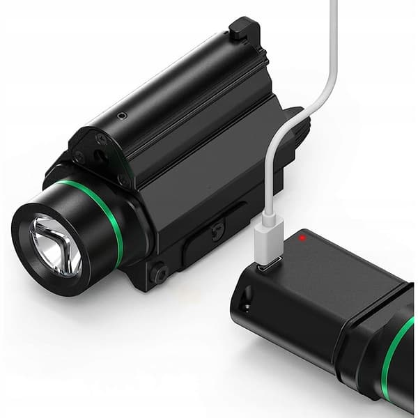 Taskulamppu VIHREÄ LASER 1000lm TÄHTÄIN PISTOOLIIN ASG GLOCK ASE Picatinny