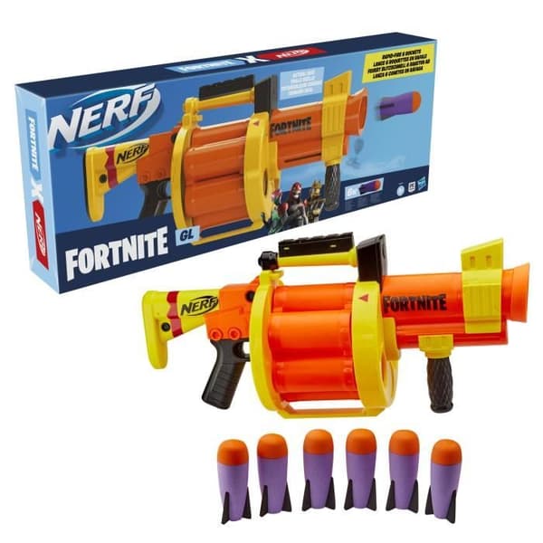 NERF - Fortnite GL - Dart Gun - 6 Rocket Barrel - Pumpladdningsmekanism