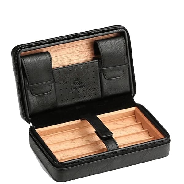 Cigar Humidor Boks, Rejse Læder, Cedertræsforet