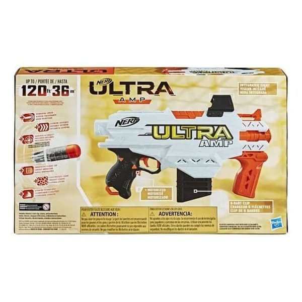 NERF - Ultra - Amp - Motoriserad blaster - 6-dart magasin - 6 dart - endast kompatibel med NERF - Ultra dart