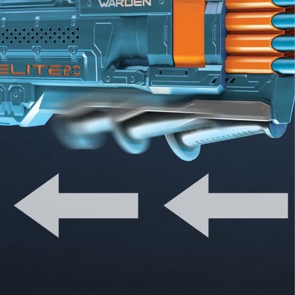 NERF - Elite 2.0 - Blaster Warden DB-8 16 NERF pilar - skjut 2 pilar samtidigt - taktisk räls för att anpassa