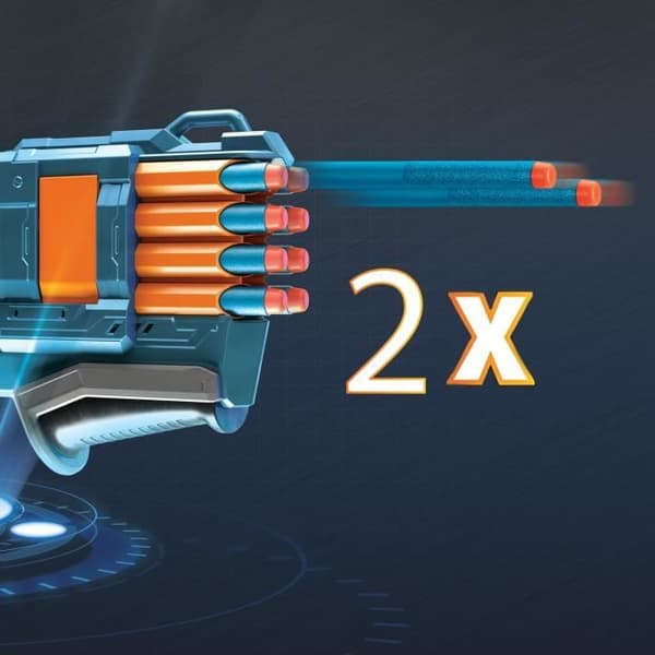 NERF - Elite 2.0 - Blaster Warden DB-8 16 NERF pilar - skjut 2 pilar samtidigt - taktisk räls för att anpassa
