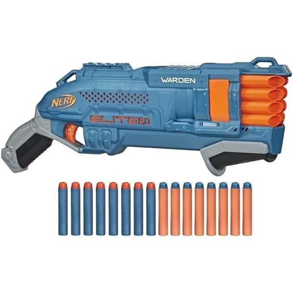 NERF - Elite 2.0 - Blaster Warden DB-8 16 NERF pilar - skjut 2 pilar samtidigt - taktisk räls för att anpassa