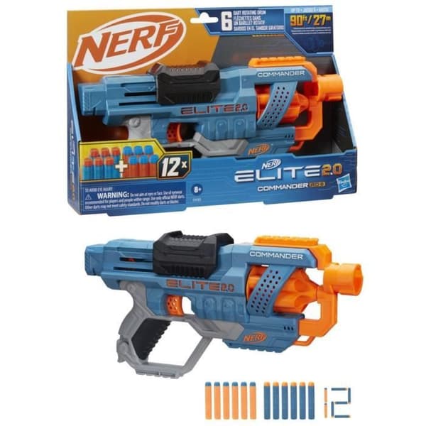 NERF Elite 2.0 Commander RC-6 - Dart Blaster - 6 pilar ingår