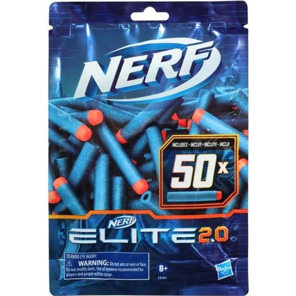NERF Elite 2.0 Refill av 50 pilar - I officiellt NERF Elite 2.0-skum - kompatibel med NERF Blasters - Från 8 år