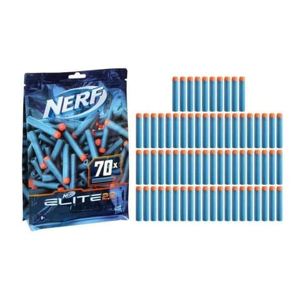 NERF Elite 2.0 Refill av 70 pilar - I officiellt NERF Elite 2.0-skum - kompatibel med NERF Blasters - Från 8 år