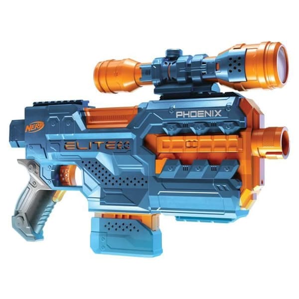 NERF - Elite 2.0 - Phoenix CS-6 motoriserad blaster - 12 NERF pilar - sikte - taktiska skenor