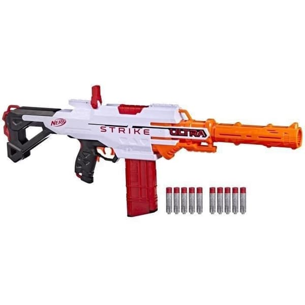 Nerf Ultra, Motorized Strike Blaster, Magazine, 10 AccuStrike Dart, endast kompatibel med Nerf Ultra Dart