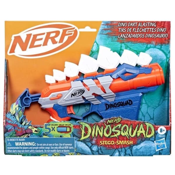 NERF DinoSquad Stegosmash Blaster - Stegosaurus Design - 5 Dart - Utomhus