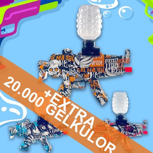 Gel Blaster Elektriskt Maskingevär - inkl. gelékulor - räckvidd på 20+ meter - Röd