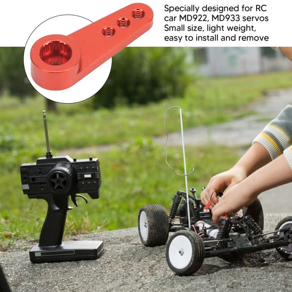 21T Servo Arm Lille Bærbar CNC Bearbejdning Aluminiumslegering 21T Servo Horn Arm RC Kontrolarm Til MD922 MD933 Servoer Rød