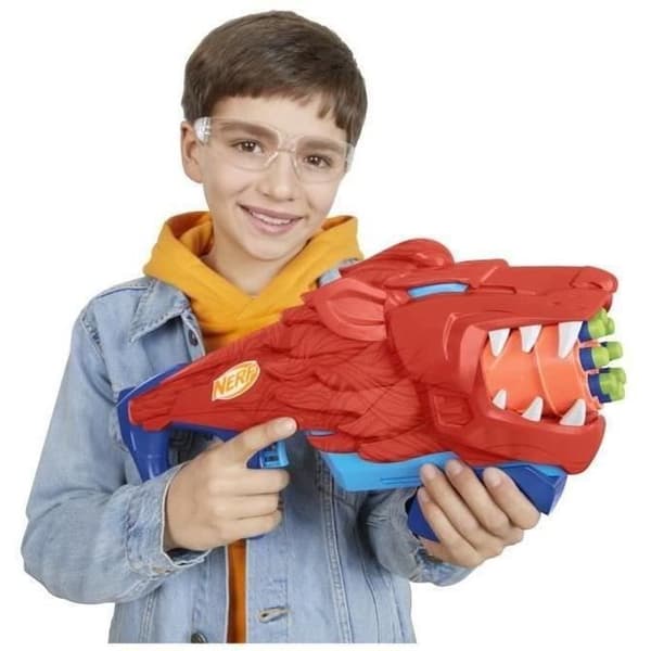 Nerf Junior Wild Lionfury, dartblaster, 16 Nerf Elite dart, 6 år och uppåt