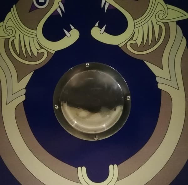 Trä Viking Larp Dragon handgjord sköld SWE32