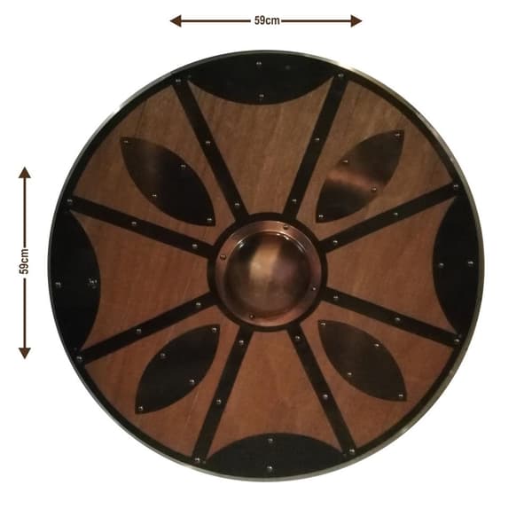 Puu / metalli Norse Viking keskiaikainen kilpi SWE55