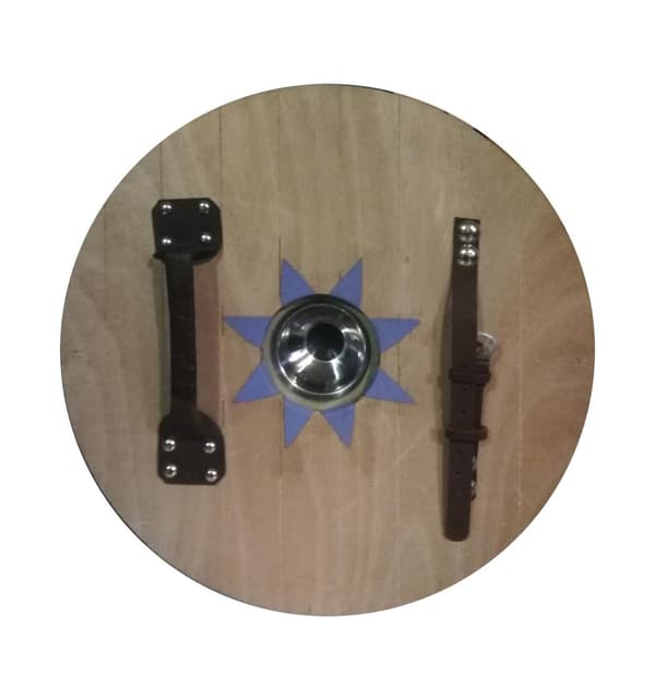 Trä / metall Medeltida läderbas Viking Shield SWE58