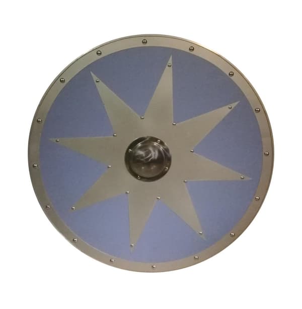 Tre / metall Medieval Star Leather Viking Shield SWE60
