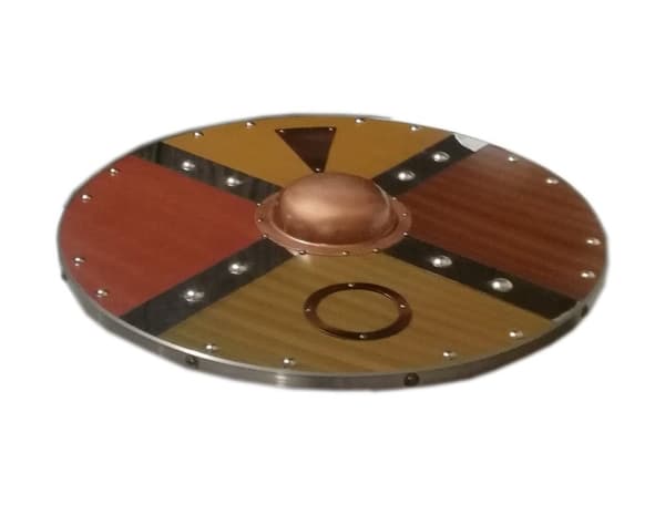 Tre / metall Medieval Polished Viking Shield SWE71