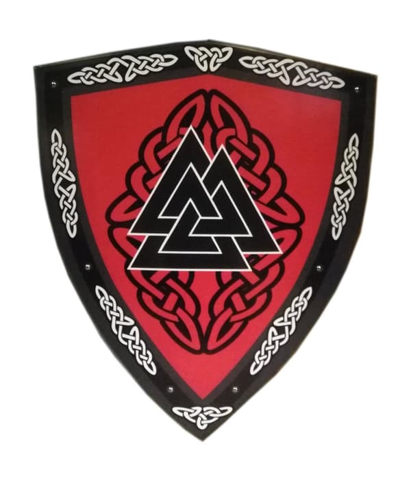Tre middelalderlig Valknut Viking buet skjold SWE81