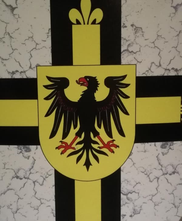 Puinen keskiaikainen Eagle Viking kaareva kilpi SWE82
