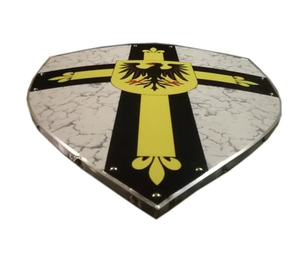Puinen keskiaikainen Eagle Viking kaareva kilpi SWE82