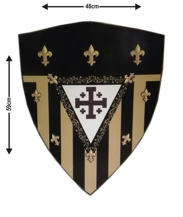 Tre medieval Fleur De Lis Vector Curved Shield SWE86