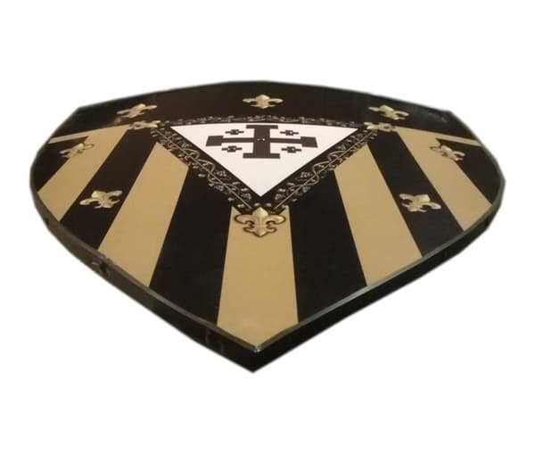 Tre medieval Fleur De Lis Vector Curved Shield SWE86