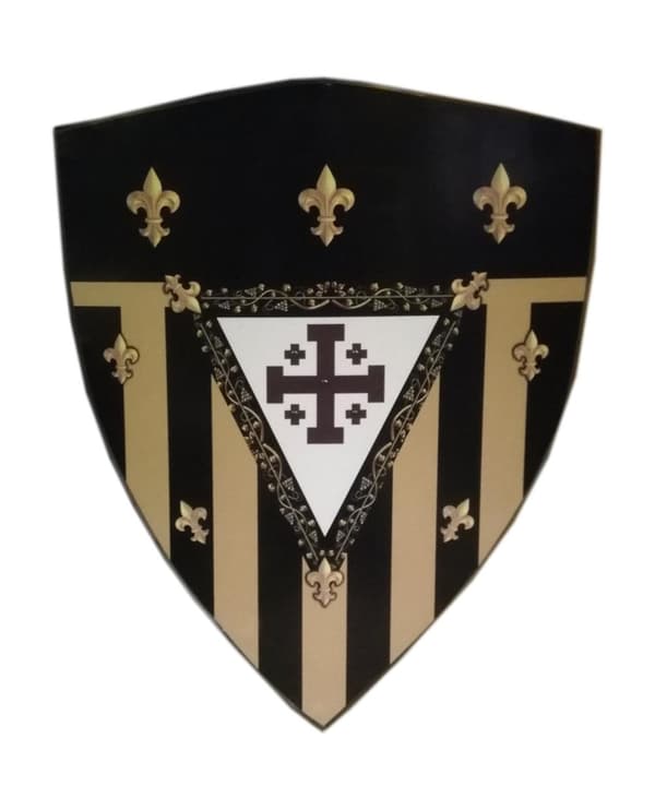 Tre medieval Fleur De Lis Vector Curved Shield SWE86