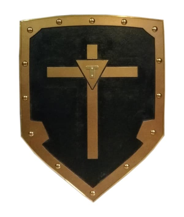 Tre middelalderlig vikingkorsskjold - svart SWE102