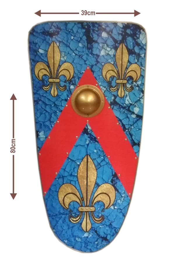 Træ middelalderlig fleur de lis Vikingeskjold SWE136