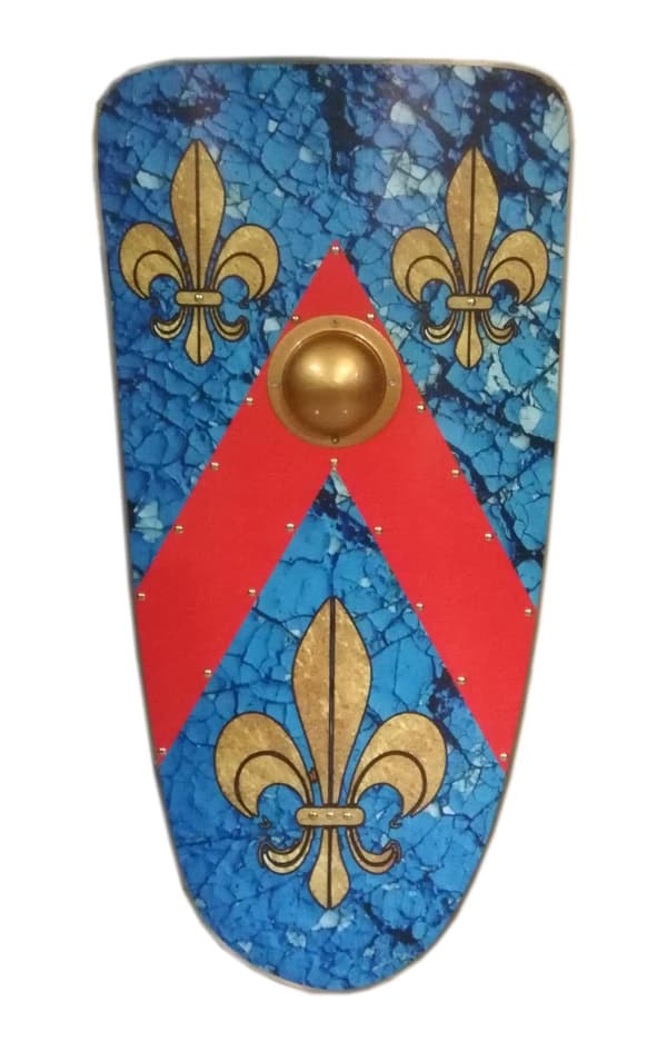 Træ middelalderlig fleur de lis Vikingeskjold SWE136