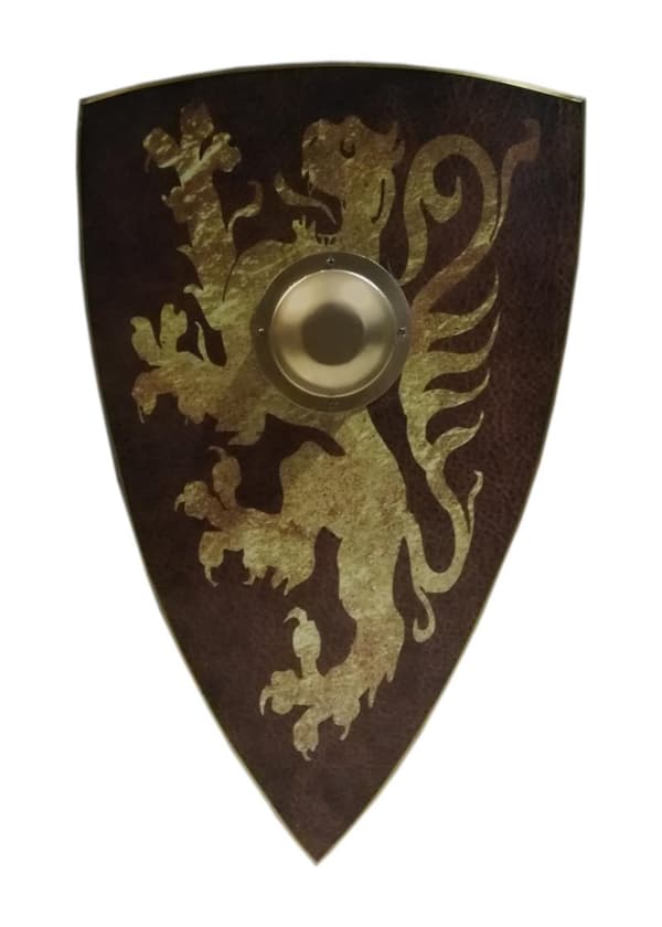 Tre middelalderlig Bruce Rampant Lion Shield SWE145
