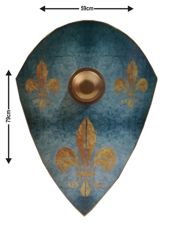 Træ fleur de lis Battle Armor Medieval Shield SWE148