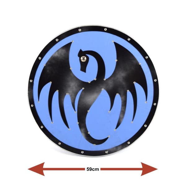 Træ/læder Middelalder Dragon Viking Shield SWE61