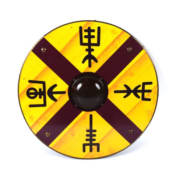 Tre Viking Runes Helm Of Awe Shield håndlaget SWE73