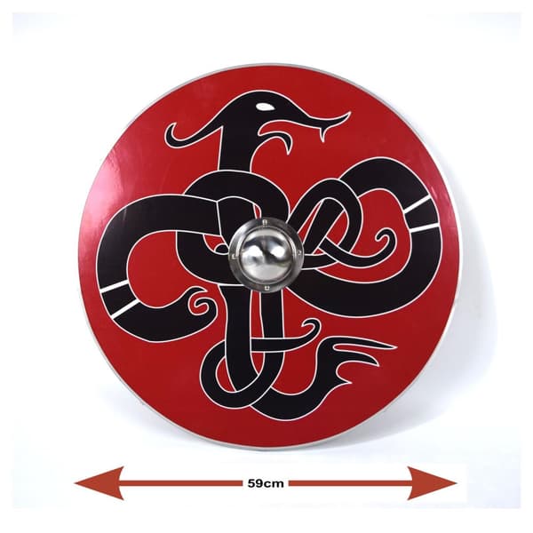 Medieval Dooms av tre Snake Viking Shield SWE74