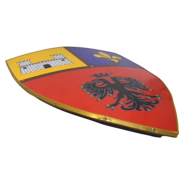 Middelaldersk dobbelthodet heraldisk ørneskjold av tre SWE173