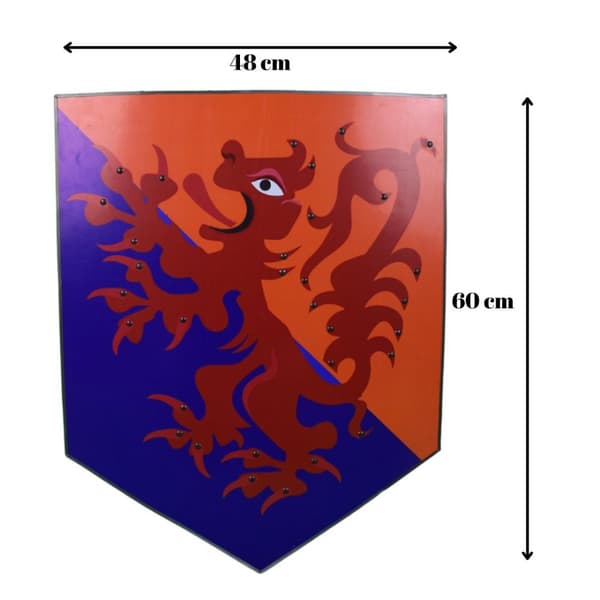 Trä Medeltida The Bruce Rampant Lion Shield SWE174
