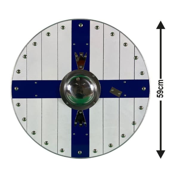 Puinen metalli käsintehty Ruotsin lippu Viking Shield SWE186