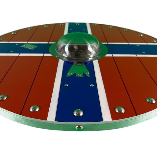 Puinen metalli käsintehty Ruotsin lippu Viking Shield SWE186